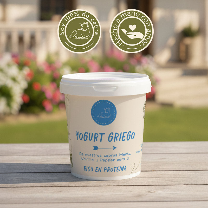 Yogurt Griego Natural de leche de cabra artesanal (500 gr)